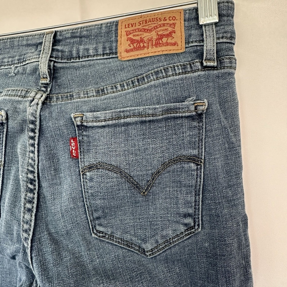 Levi's 711 Western Jeans 28x29.5‎ Light Wash Denim Skinny Mid Rise No Heel Drag